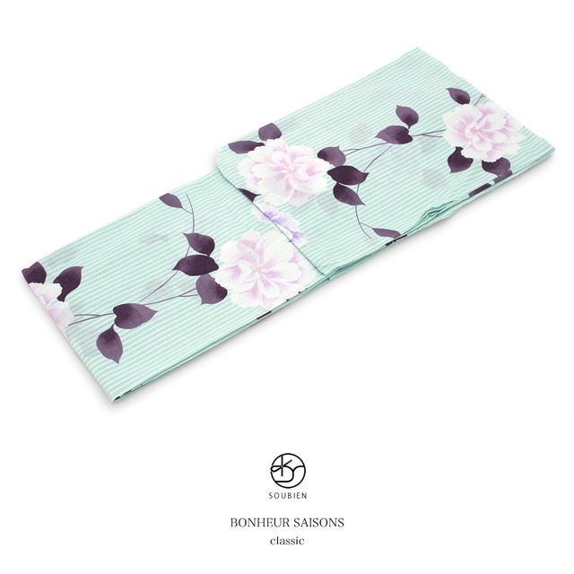 浴衣 レディース bonheur saisons ボヌールセゾン 水色 ライトブルー