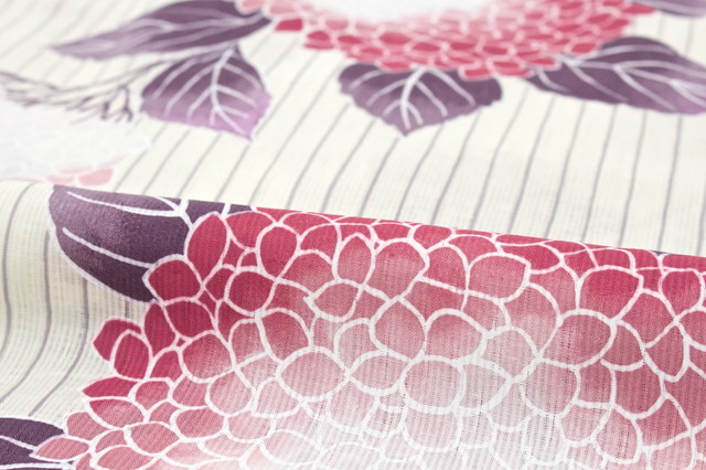 浴衣 レディース bonheur saisons ボヌールセゾン 白 オフホワイト 赤