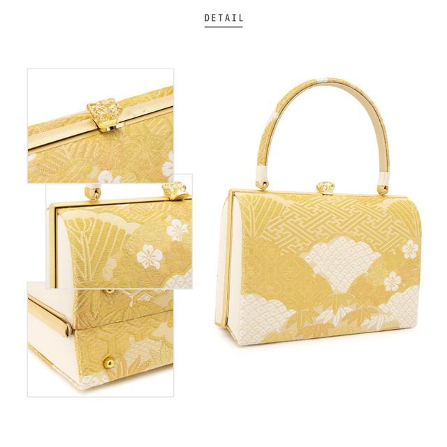 草履バッグセット 留袖用 訪問着用 礼装 フォーマル 紗織謹製 金色 ゴールド 白系 松竹梅 亀甲 紗綾形 三枚芯 撥水加工 西陣帯生地 日本製【Mサイズ】【Lサイズ】 草履バッグセット 留袖用 訪問着用 礼装 フォーマル 紗織謹製 金色