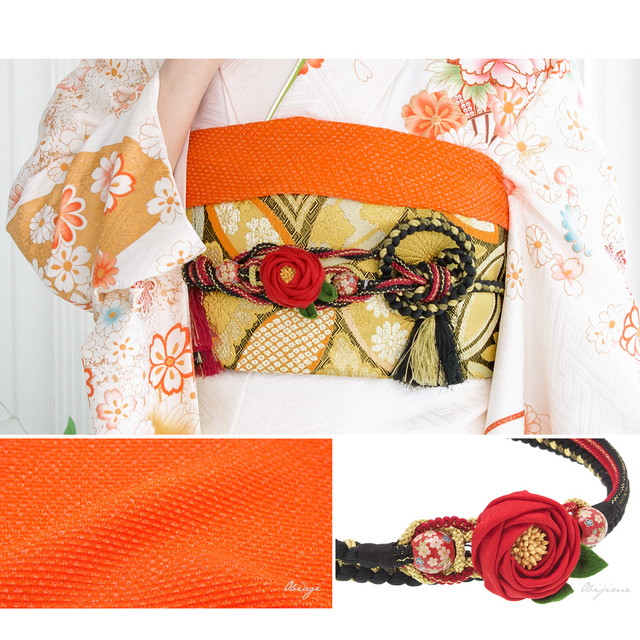 振袖セット 白系 ホワイト 桜 梅 菊 扇子 房紐 雪輪 絵羽柄 正絹