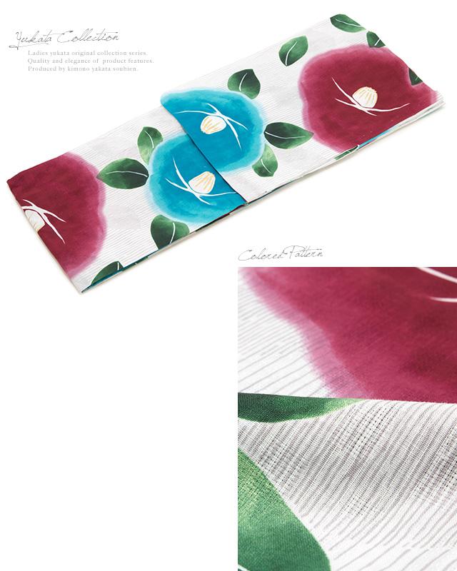 浴衣セット レディース レトロ 浴衣セット 大人 3点セット 白系