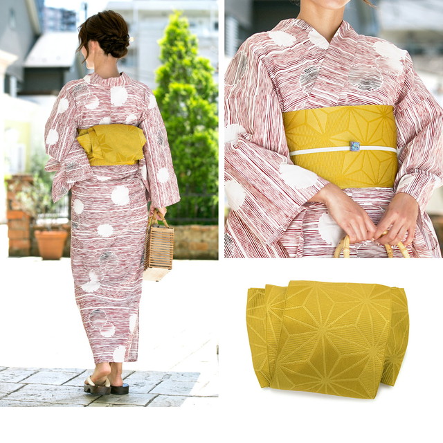 即納【レディース浴衣3点セット】浴衣セット/レディース/赤/白/雪輪