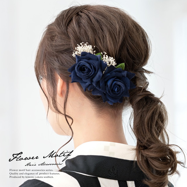 かすみ草髪飾り(ドライフラワー)リボンピンset♡卒業式髪飾り♡袴♡着物 かすみ草髪飾り(ドライフラワー)リボンピンset♡卒業式髪飾り♡袴♡