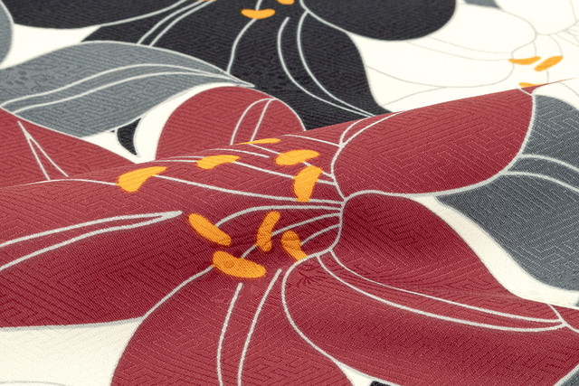 袴用二尺袖着物 単品 卒業式 bonheur saisons（ボヌールセゾン） 白 赤