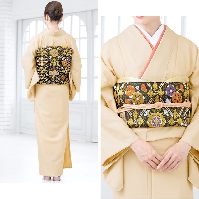 洗える着物 袷 単衣 着物 洗える 色無地 プレタ着物 薄黄色 イエロー 色無地 老舗 きもの工房 仕立て上がり M・Lサイズ 洗える着物  レディース pt417ok-3211_3.jpg