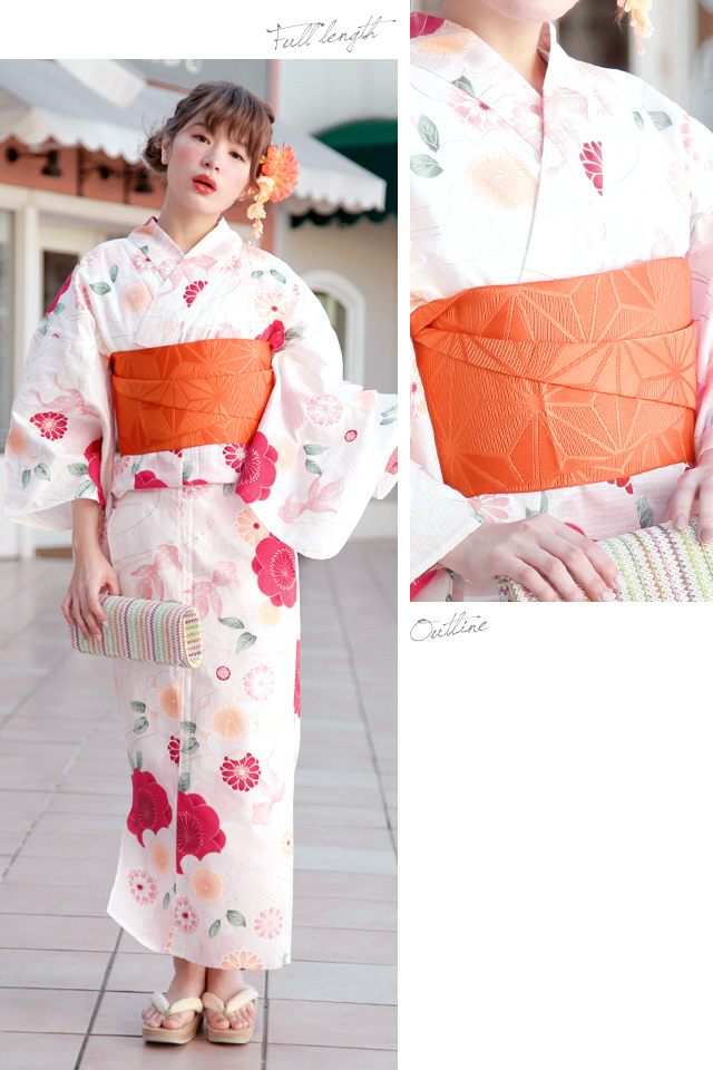 浴衣セット レディース レトロ 浴衣セット 大人 3点セット クリーム