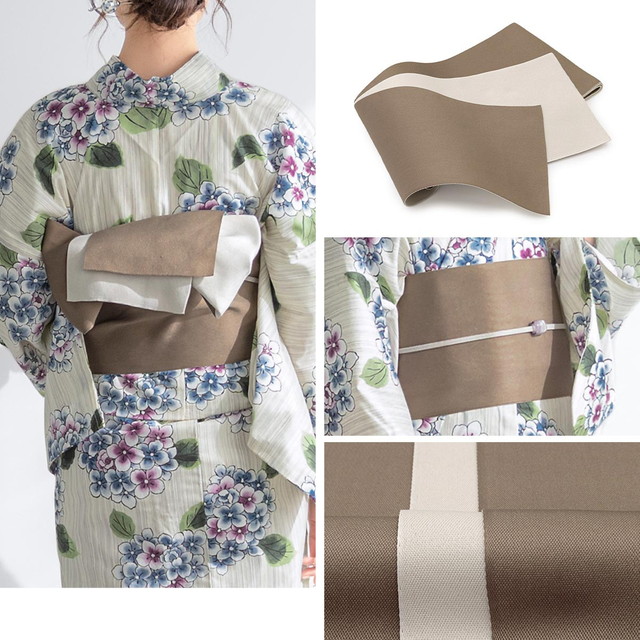 浴衣 セット レディース 浴衣セット 半幅帯 2023 大人 3点セット クリーム系 薄紫 青 紫陽花 雨縞 グレージュ S フリー 送料無料 浴衣 セット レディース 浴衣セット 半幅帯 2023 大人 3点セット