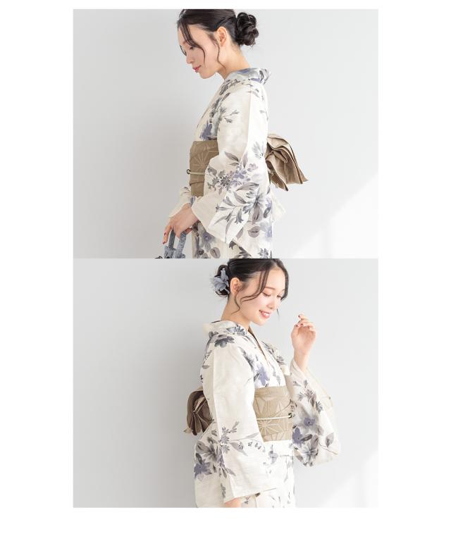 浴衣 セット レディース 浴衣セット 半幅帯 2023新作 大人 3点セット 薄クリーム系 桔梗 花 くすみカラー ベージュ フリーサイズ 送料無料 s1-ykt10049ok_3.jpg