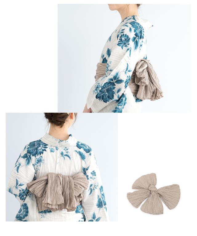 浴衣 セット レディース 浴衣セット ホワイト 白系 ネイビー 藍 ポピー 花 SOUBIEN 浴衣 レディース セット レトロ 浴衣セット 大人 3点