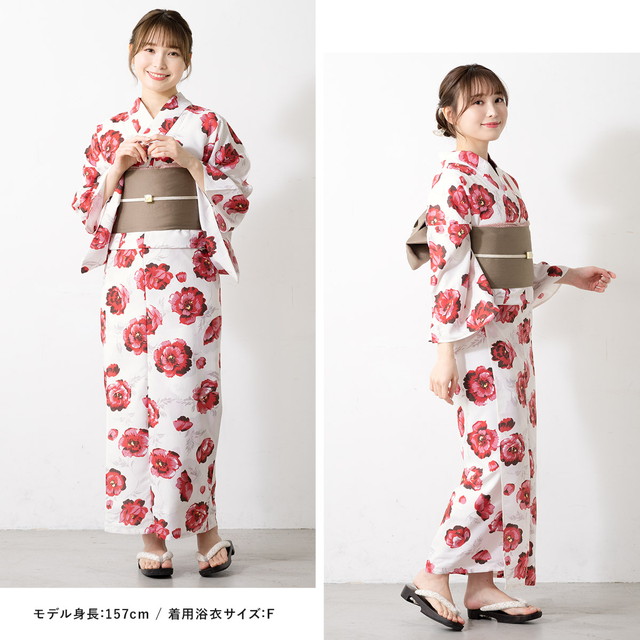 お任せ白の半幅帯+お任せ赤の帯締め+お任せ白台の赤鼻緒下駄のセット◆優美な金魚柄 t1-ykt0230mb_2.jpg
