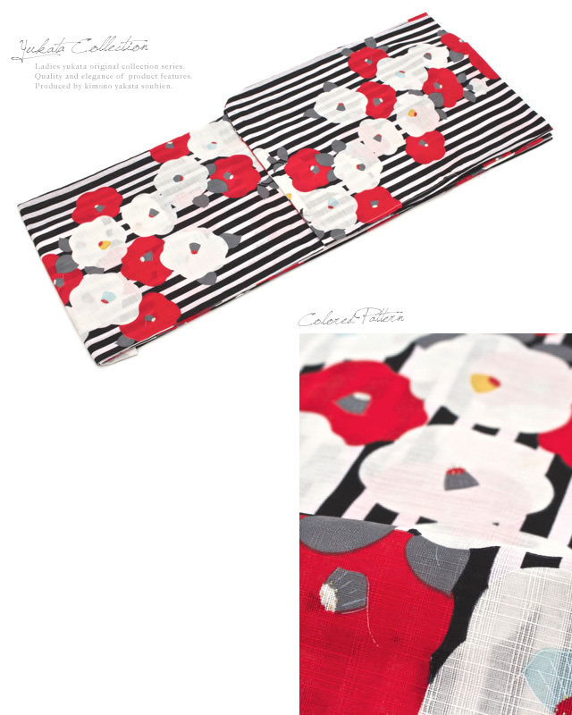 浴衣セット レディース レトロ 浴衣セット 大人 3点セット 黒 ブラック