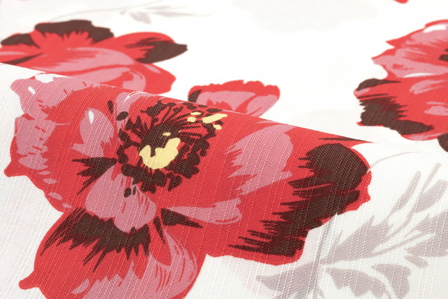 浴衣 レディース ホワイト 白 レッド 赤 牡丹 ボタン 花 フラワー