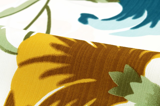 浴衣 レディース ホワイト 白系 黄色 青 花 フラワー モダン 変わり