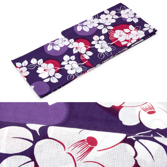 浴衣セット レディース レトロ 浴衣セット 大人 2点セット 紫 パープル