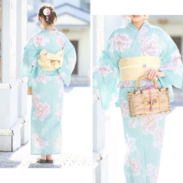 浴衣セット レディース 浴衣セット 作り帯 大人 2点セット（浴衣/帯