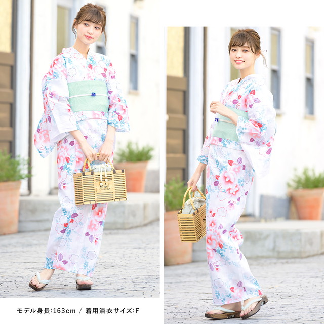 浴衣セット レディース 浴衣セット 作り帯 大人 2点セット（浴衣/帯