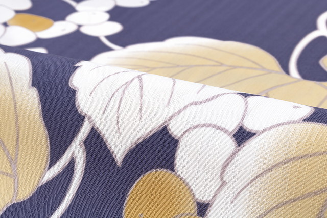 即納【レディース浴衣3点セット】紫/薄橙/葡萄唐草/変わり織り/30代/40