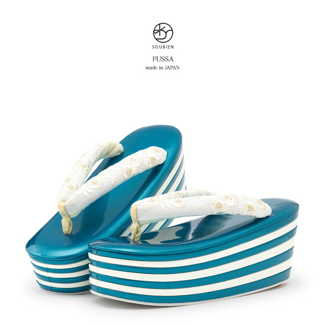 成人式 草履 レディース 厚底 振袖用 訪問着用 小紋用 紬用 fussa 青 重ね草履 カジュアル 日本製 【フリーサイズ】 zg1608m-5101_1.jpg