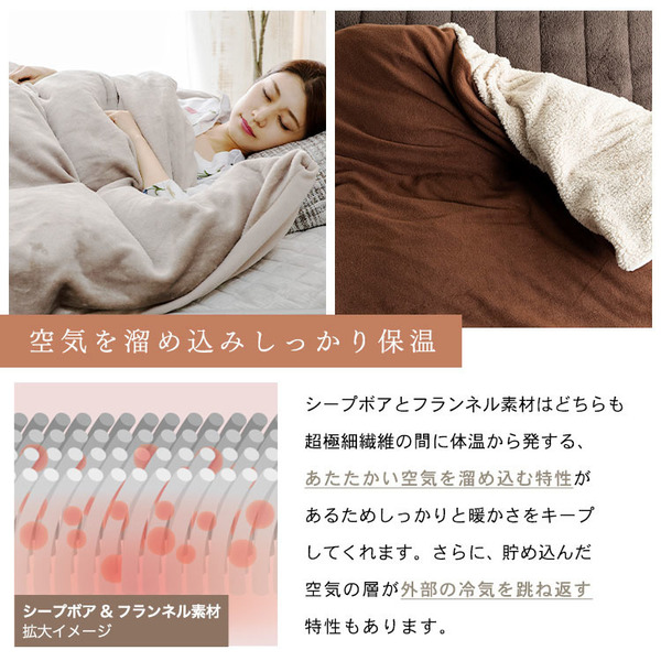 掛布団カバー掛け布団カバー布団カバーダブルダブルサイズ洗濯可リバーシブルかわいいおしゃれあったか寝具冬用冬物シープボアフランネルフリースシープボア・フランネル&フリース掛布団カバーD 