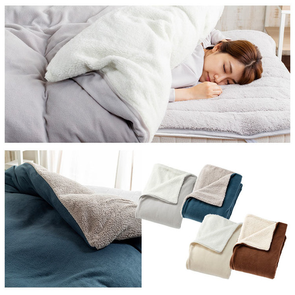 掛布団カバー掛け布団カバー布団カバーダブルダブルサイズ洗濯可リバーシブルかわいいおしゃれあったか寝具冬用冬物シープボアフランネルフリースシープボア・フランネル&フリース掛布団カバーD 