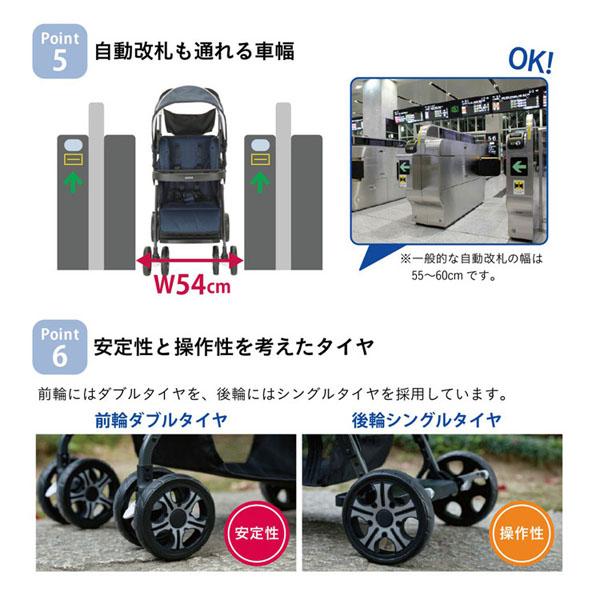 ☆旅行に一度のみ使用 KATOJI ベビーカー 二人でゴー ネイビー