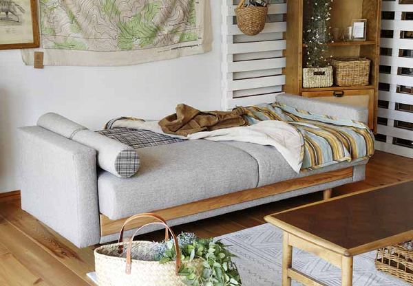 ソファベッド3人掛け簡単操作クッション付関家具noraノラHersheyハーシーソファベッド