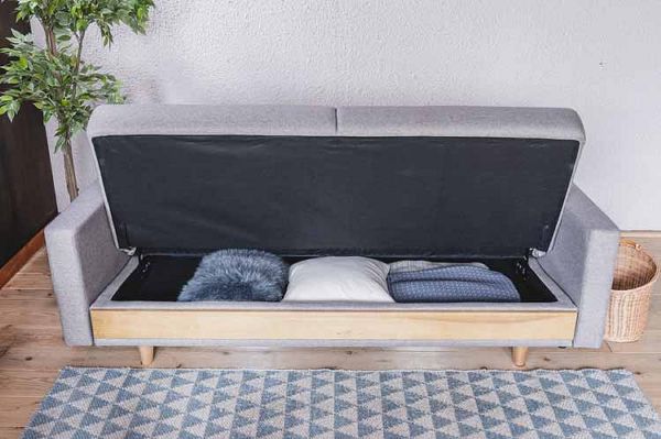 ソファベッド3人掛け簡単操作クッション付関家具noraノラHersheyハーシーソファベッド