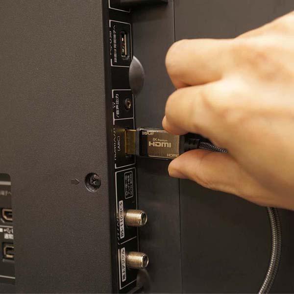 8K／60p4K／120pメタルヘッドUHD対応48G対応PS5XboxV2.1対応eARC光ファイバーケーブル光ファイバー8KPremiumHDMIケーブル20mメッシュタイプグレー／黒ホーリック 