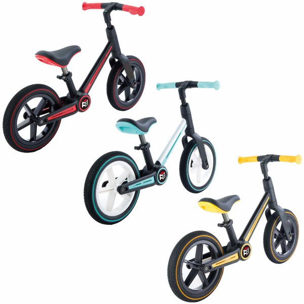 エムアンドエムキックバイクシンプルデザイン折りたたみハンドル高さ調節ノーパンクタイヤキッズバイク自転車キッズ子供FFB12 