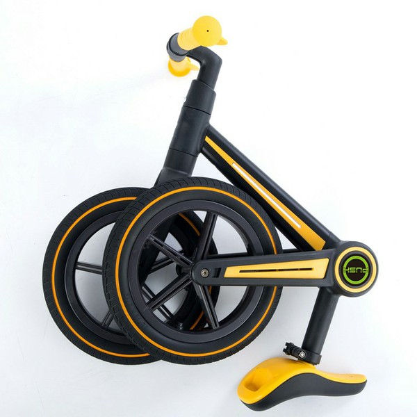 エムアンドエムキックバイクシンプルデザイン折りたたみハンドル高さ調節ノーパンクタイヤキッズバイク自転車キッズ子供FFB12 