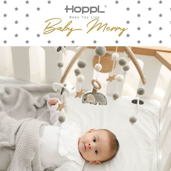 ベビーキッズインテリアメリー新生児赤ちゃん木製品ギフトお祝い天然木ベビーメリーセット 