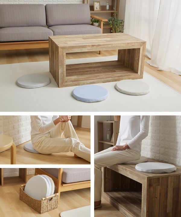 フロアクッション抗菌・防臭フローリングベンチ接触冷感モッチリチェアクッションΦ35