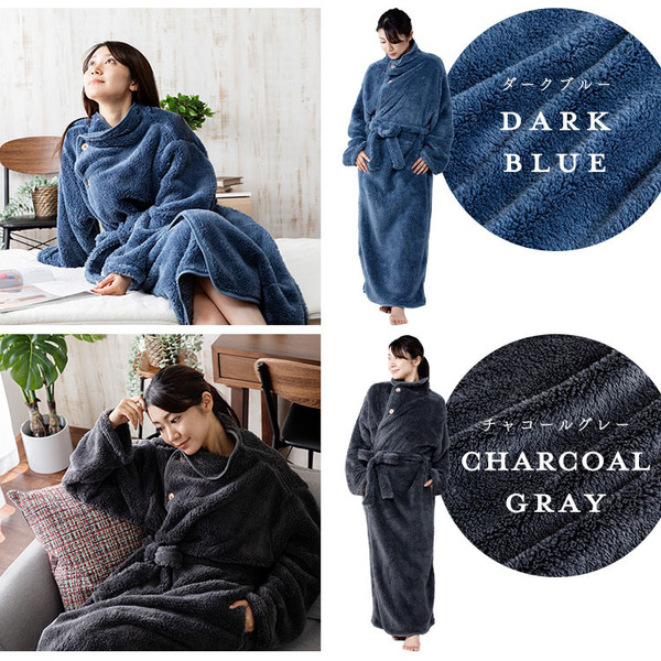 着る毛布ルームウェアかわいい洗濯可レディース女性用静電気防止節電マイクロファイバーミンクファーフリースガウン冬用冬物毛布マイクロミンクファー着る毛布M 