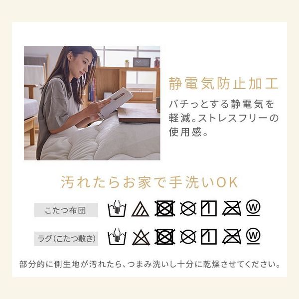 コタツ布団敷き布団正方形長方形リバーシブルあたたかフランネルボア節電エコ低ホルム静電気防止洗えるボリュームこたつ布団ボアセット185×185185×235