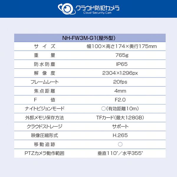 防犯カメラ小型室外wi-fi自動追跡暗視動体検知高画質家庭用スマホ双方向通話クラウド防犯見守り野外クラウド防犯カメラ屋外型