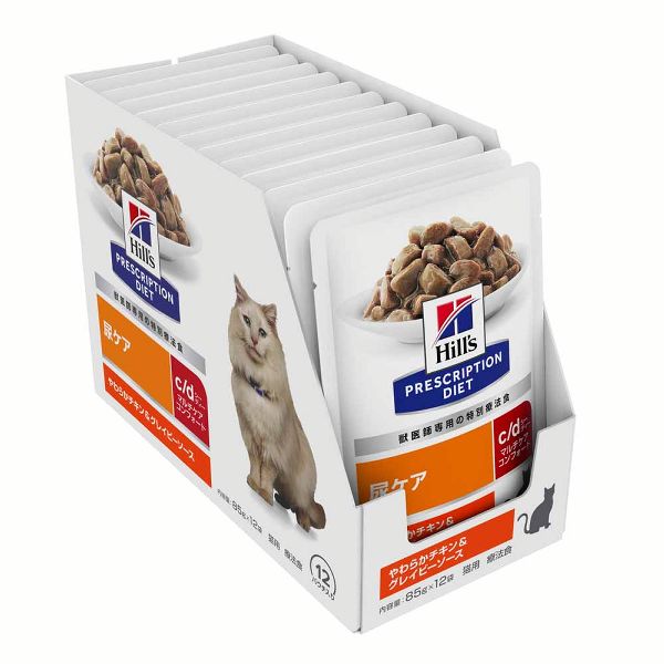 キャットフード尿ケア療法食ウェット鶏下部尿路食事療法アダルト・シニア膀胱炎まとめ買い(猫用)キャットフード尿ケア療法食プリスクリプション・ダイエットパウチc/dマルチケアコンフォートやわらかチキン&グレイビーソース85g×12袋ヒルズ