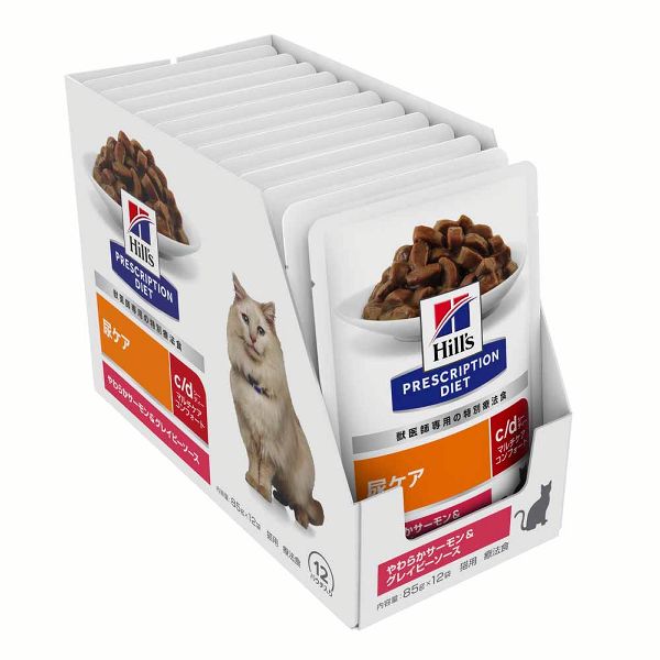 キャットフード尿ケア療法食ウェット鮭下部尿路食事療法アダルト・シニア膀胱炎まとめ買い(猫用)キャットフード尿ケア療法食プリスクリプション・ダイエットパウチc/dマルチケアコンフォートやわらかサーモン&グレイビーソース85g×12ヒルズ