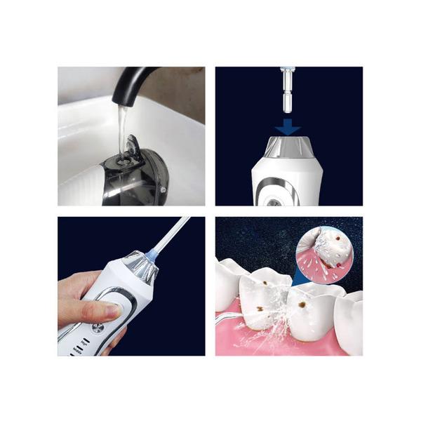 口腔洗浄機IPX7歯間洗浄ノズル歯周ポケット洗浄口腔ケアジェットウォッシャーウォーターフロス歯間歯周ポケット口臭予防口腔洗浄器ホワイト 