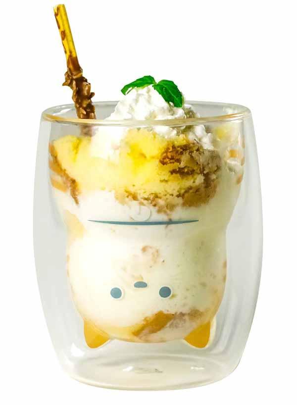 耐熱グラスかわいいネコモチーフ冷温両用プレゼントギフトレンジ・食洗器OKCBJジュース牛乳ゼリーかき氷ガラスコップネコ柄二重構造耐熱ネコグラス