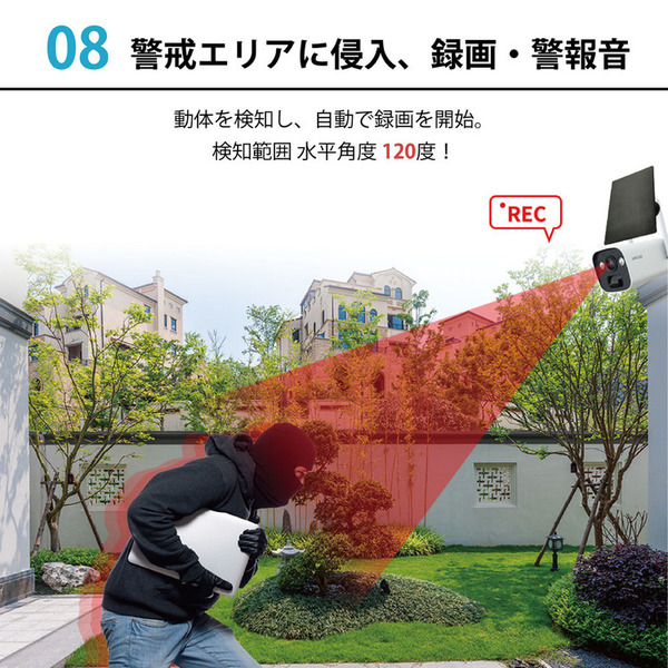 防犯カメラ 屋外 屋内 バッテリー IPカメラPro+ソーラーパネル