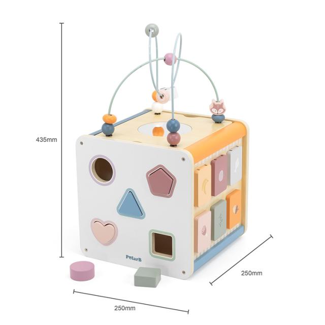知育玩具木製観覧車ビーズコースター型はめ遊びパステルカラープレゼントギフト誕生日クリスマスキッズPolarBおもちゃ知育指あそび8イン1アクティビティボックスDADWAY