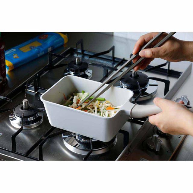 フライパン深型フライパン四角フライパン省スペース焦げ付きにくいスタイリッシュ使いやすい軽量設計IH対応ガス火対応ふらいぱん調理用具フタ付きスクエアSupot深型四角フライパン13×18cmシービージャパン