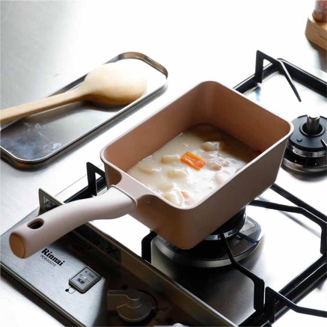 フライパン深型フライパン四角フライパン省スペース焦げ付きにくいスタイリッシュ使いやすい軽量設計IH対応ガス火対応ふらいぱん調理用具フタ付きスクエアSupot深型四角フライパン13×18cmシービージャパン