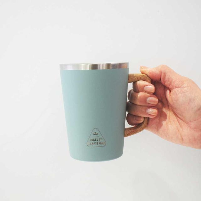 ステンレスタンブラーコンビニコーヒー保冷タンブラー結露予防デスクワーク真空二重構造保温タンブラーマリット　ハンドル付ステンレスタンブラーサブヒロモリ 