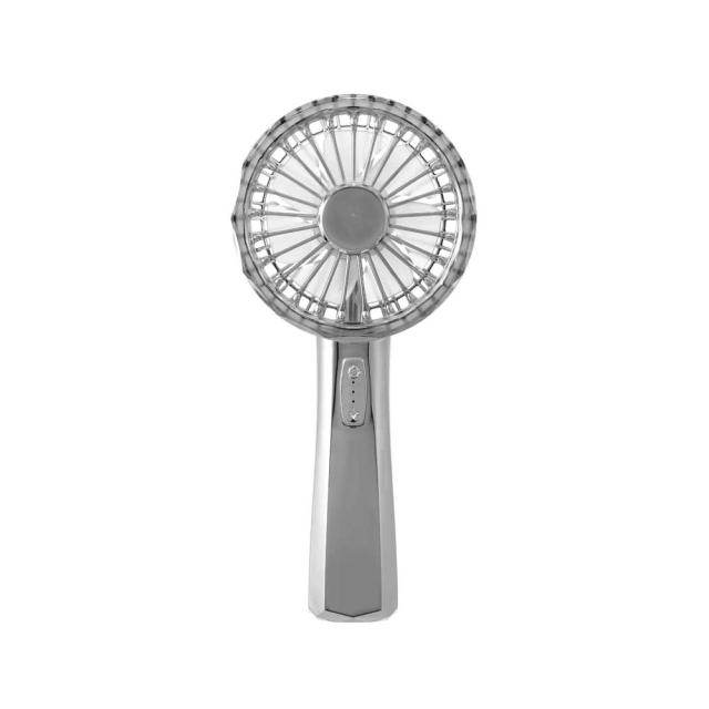 ハンディファンレトロクリスタルハーフミラーライトモード充電式充電長持ち大風量デザイン家電キラキラリュミエールwithToffyLEDハンディファンラドンナ