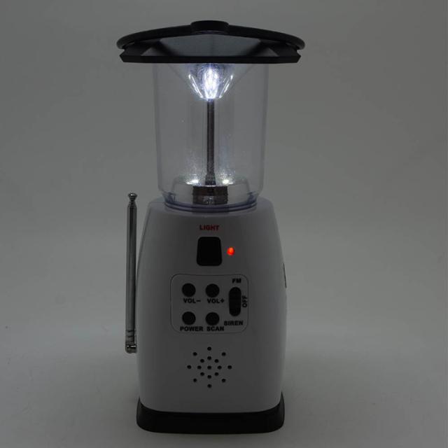 ランタン防災ラジオ充電器警報ブザー付き手回しソーラー防災グッズ緊急スマホ充電停電アウトドアキャンプ充電災害ワイドFM付き防災LEDランタンホワイト 