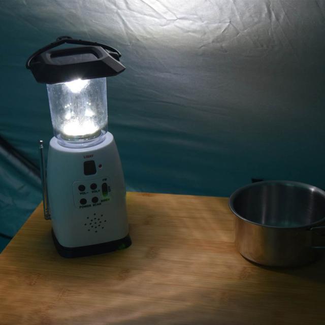 ランタン防災ラジオ充電器警報ブザー付き手回しソーラー防災グッズ緊急スマホ充電停電アウトドアキャンプ充電災害ワイドFM付き防災LEDランタンホワイト 