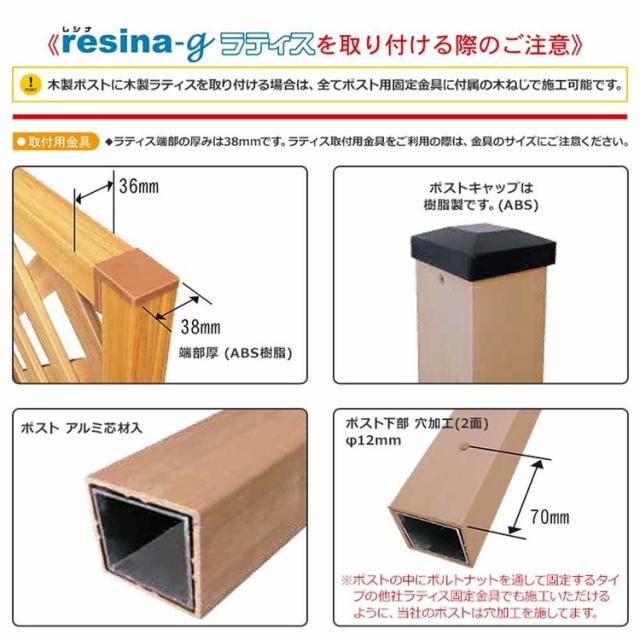 エクステリアラティス樹脂ラティスフェンス目隠しレシナ-gラティス18903枚セット旭興進