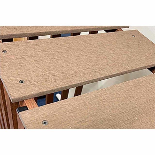 エクステリア室外機カバー人工木アルミエアコン室外機カバー木目調出格子風人工木アルミ室外機カバー1080チェリー旭興進 