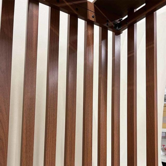 エクステリア室外機カバー人工木アルミエアコン室外機カバー木目調出格子風人工木アルミ室外機カバー1080チェリー旭興進 